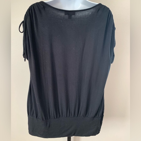 Fashion Bug Black Drape Neck Blouse - Picture 15 of 16